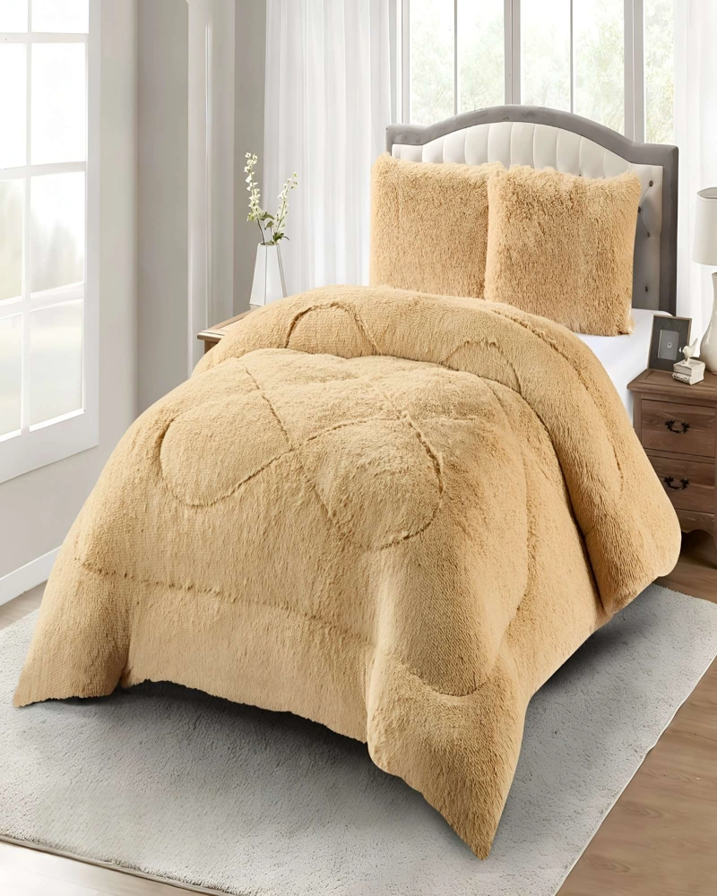 COBERTORES CON CHIPORRO DE PELUDOS KING 250X270CM BEIGE - 3