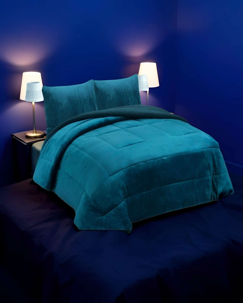 COBERTOR SHERPA KING 250X270CM TURQUESA B9 - 3