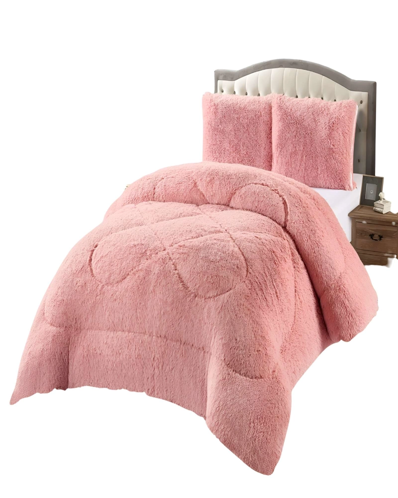 COBERTORES CON CHIPORRO DE PELUDOS 2 PLAZAS 230X250CM ROSA1 - 1