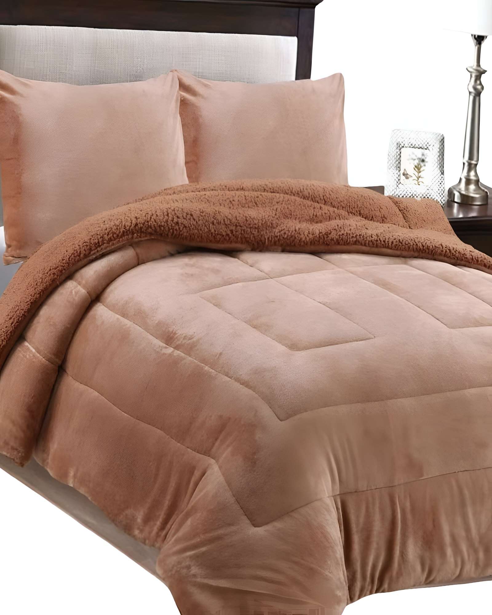 COBERTOR SHERPA KING 250X270CM CAFE B10 - 2