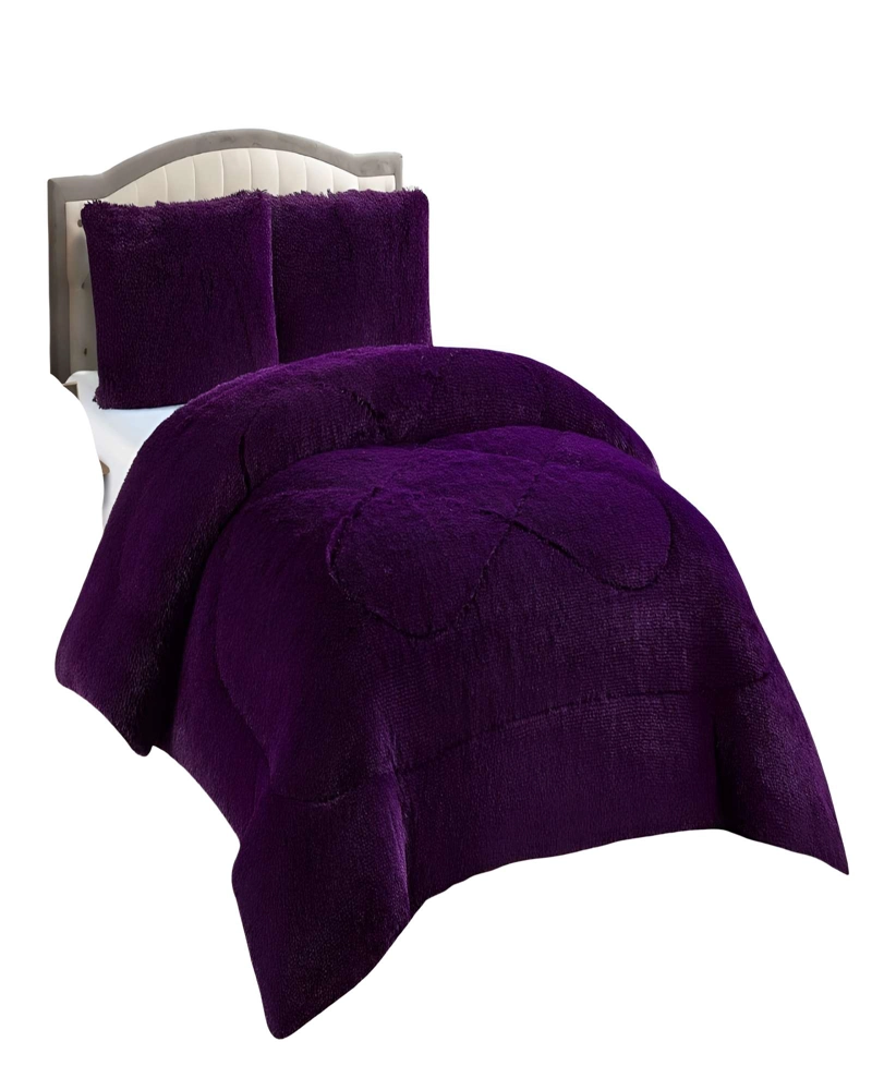 COBERTORES CON CHIPORRO DE PELUDOS 2 PLAZAS 230X250CM MORADO - 2