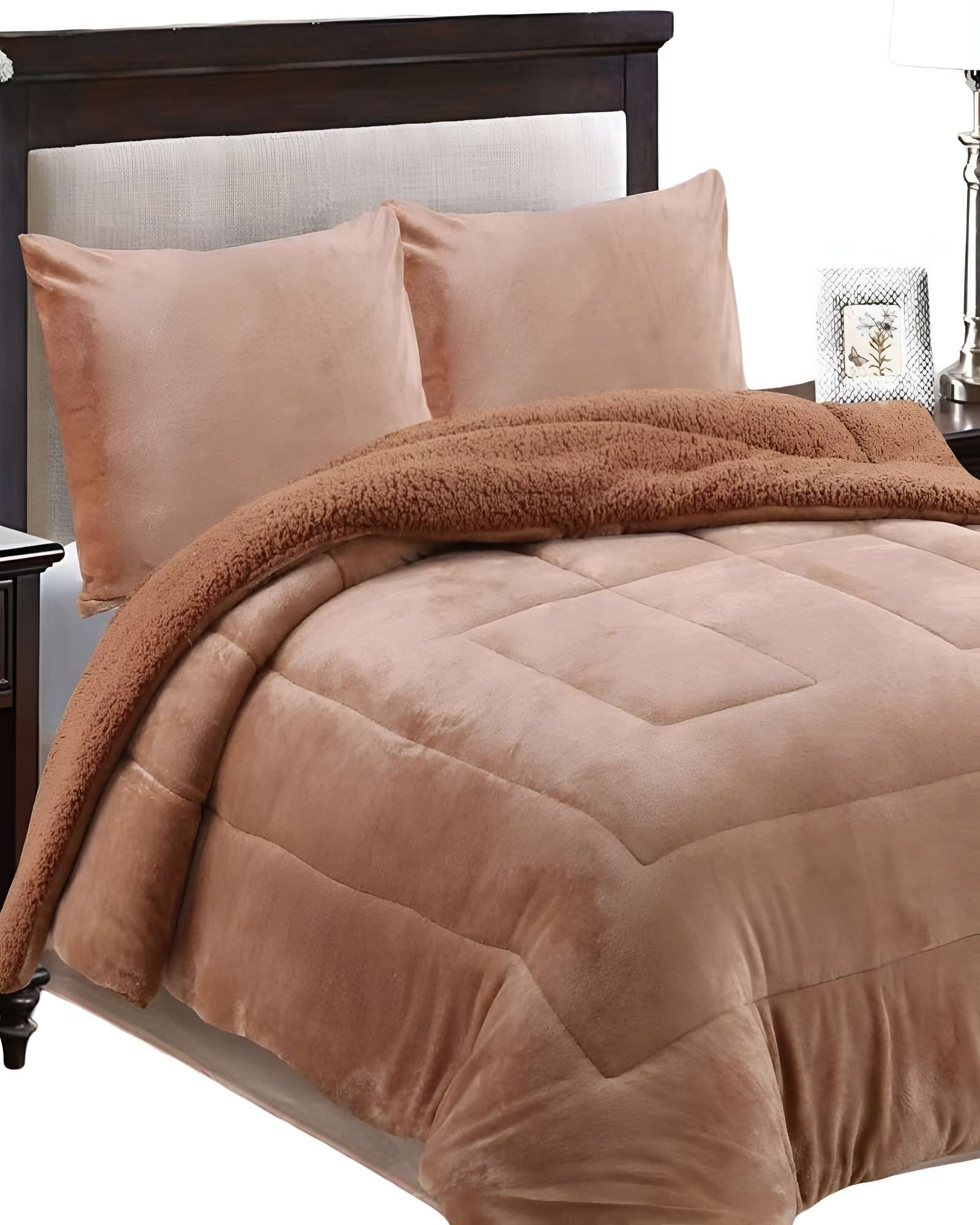 COBERTOR SHERPA 2 PLAZAS 230X250CM CAFE B24 - 2