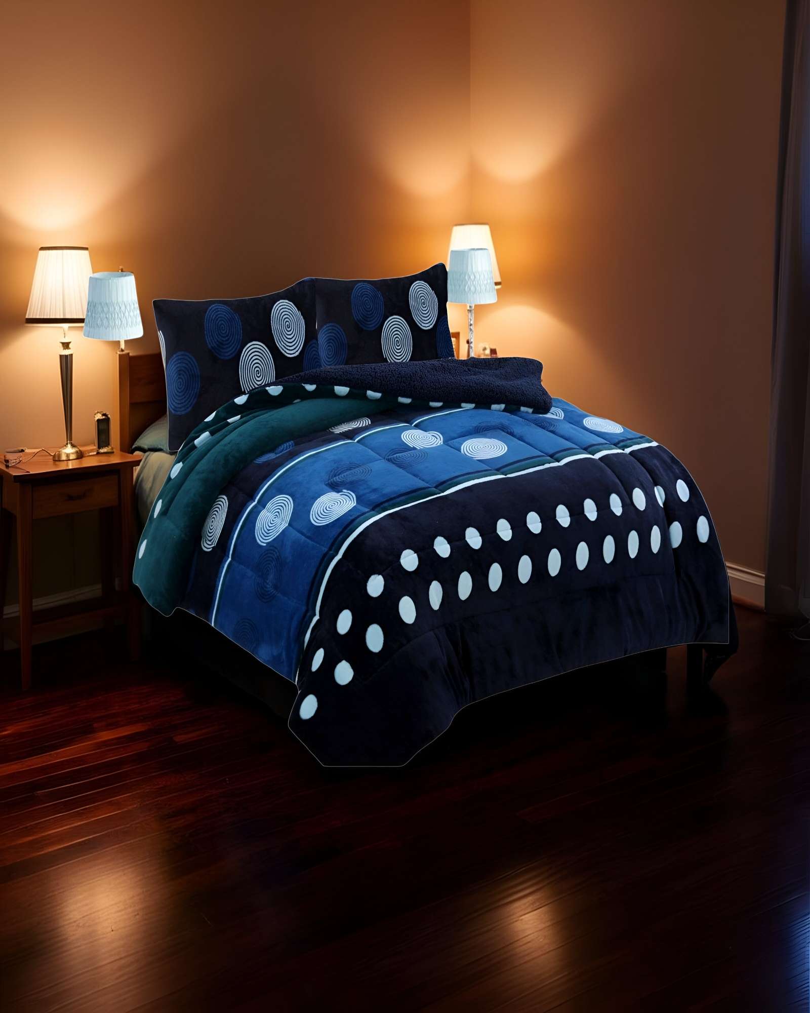 COBERTOR SHERPA 2 PLAZAS 230X250CM AZUL M B31 - 3
