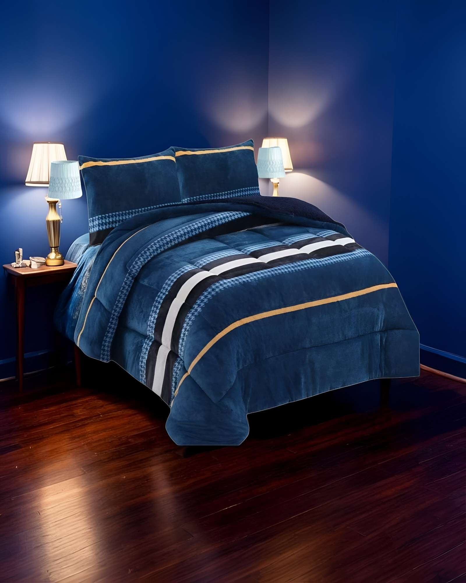 COBERTOR SHERPA 2 PLAZAS 230X250CM AZUL M B11 - 3