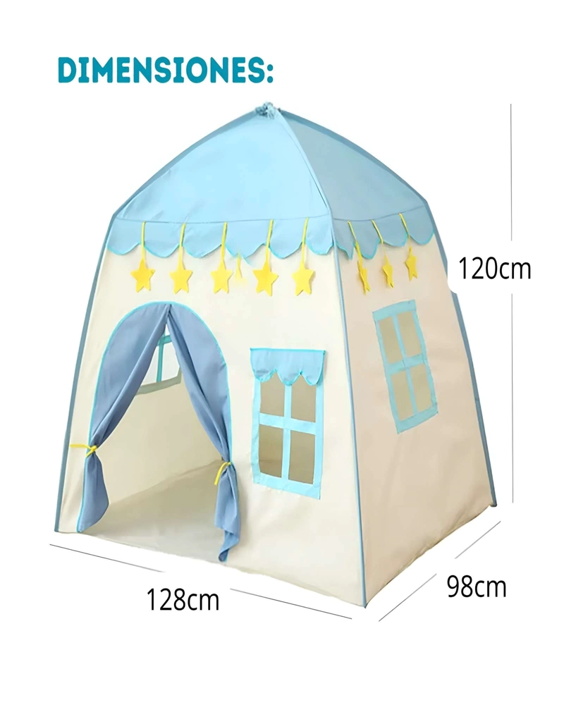 CARPA CON FORMA DE CASA PARA NIÑO CELESTE - 3