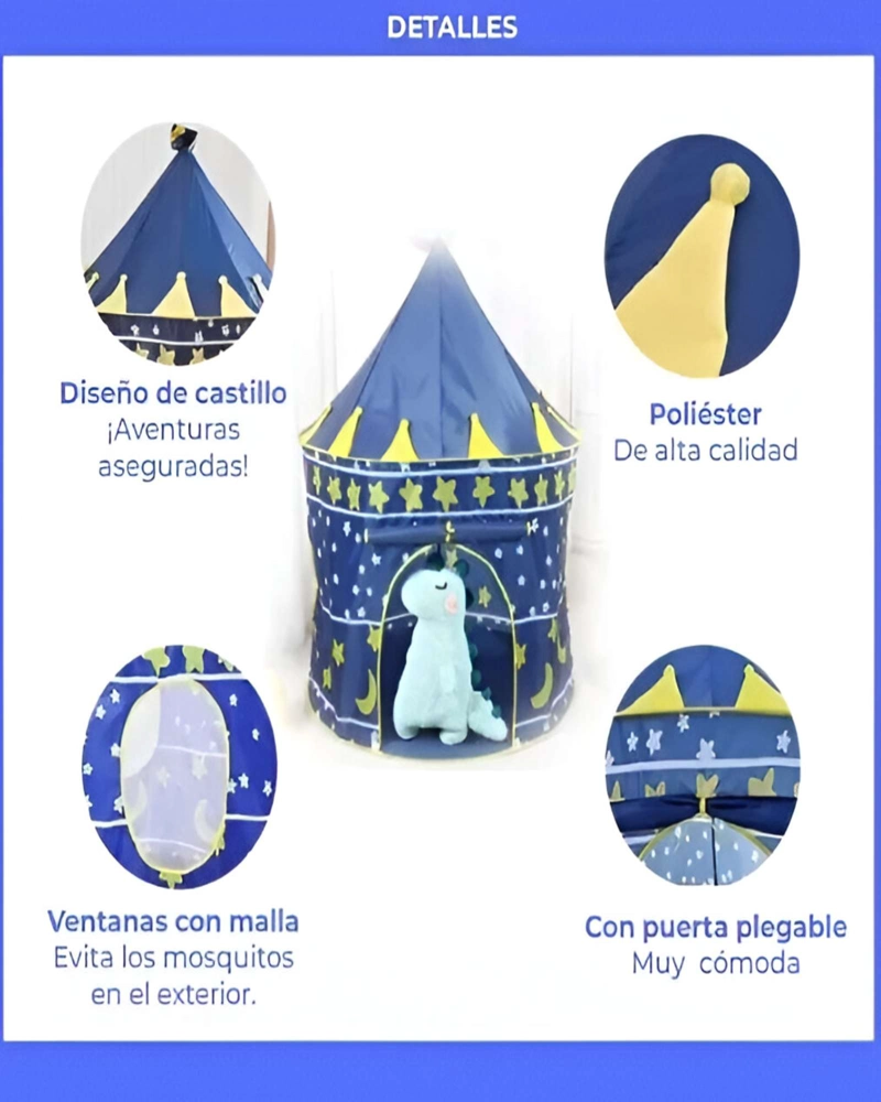 CARPA CON FORMA DE TORRE PARA NIÑO AZUL - 5