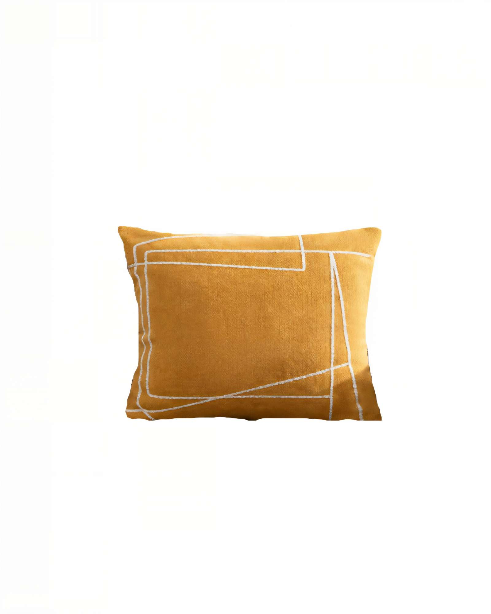 SET DE 2 FUNDAS DE COJIN 45CMX45CM  BORDADO DE LINEA COLOR AMARILLO - 2