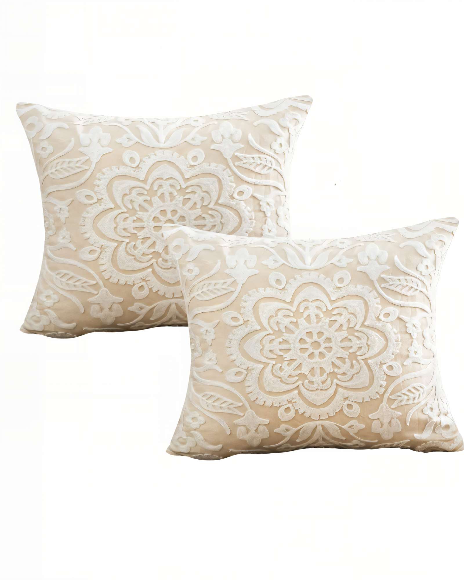 SET DE 2 FUNDAS DE COJIN 45CMX45CM  BORDADAS F1 - 1