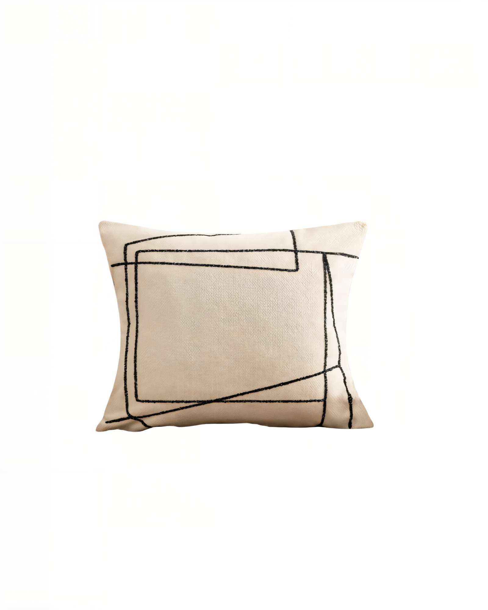 SET DE 4 FUNDAS DE COJIN 45CMX45CM  BORDADO DE LINEA COLOR BEIGE - 2