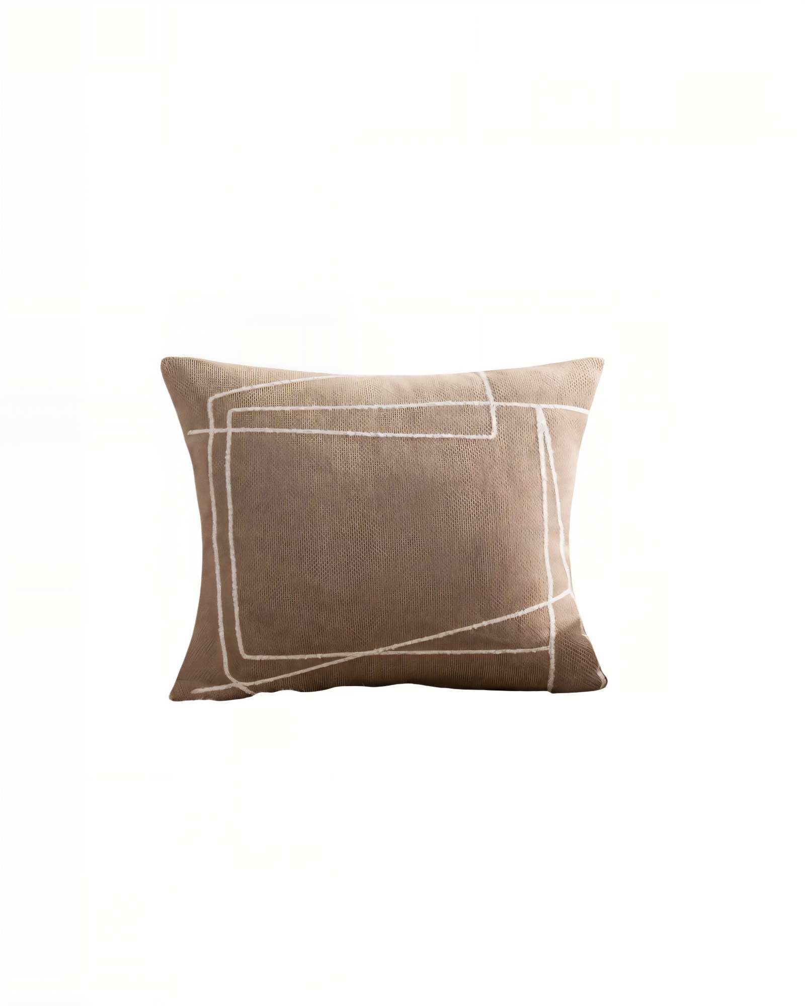 SET DE 2 FUNDAS DE COJIN 45CMX45CM  BORDADO DE LINEA COLOR CAFE - 2
