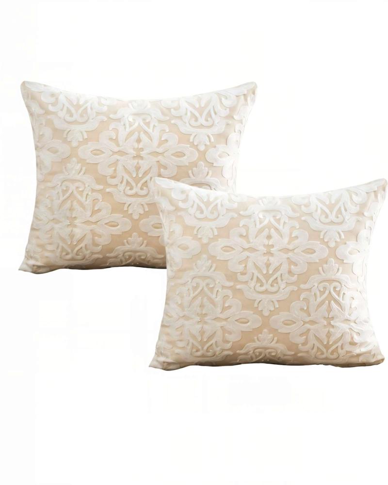 SET DE 2 FUNDAS DE COJIN 45CMX45CM  BORDADAS F2 - 1