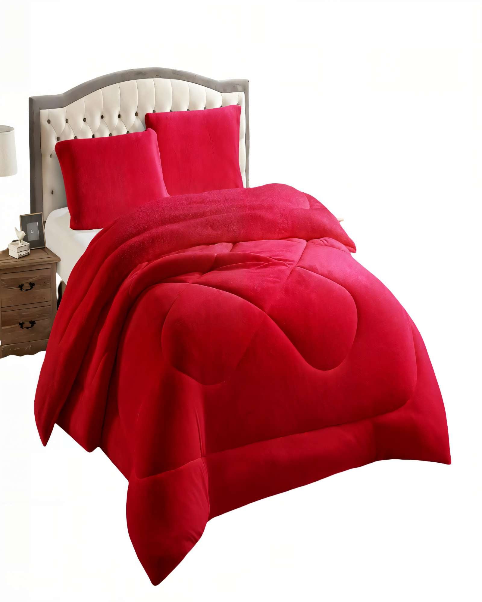 COBERTOR CON CHIPORRO PLUSH 2 PLAZA COLOR ROJO - 2