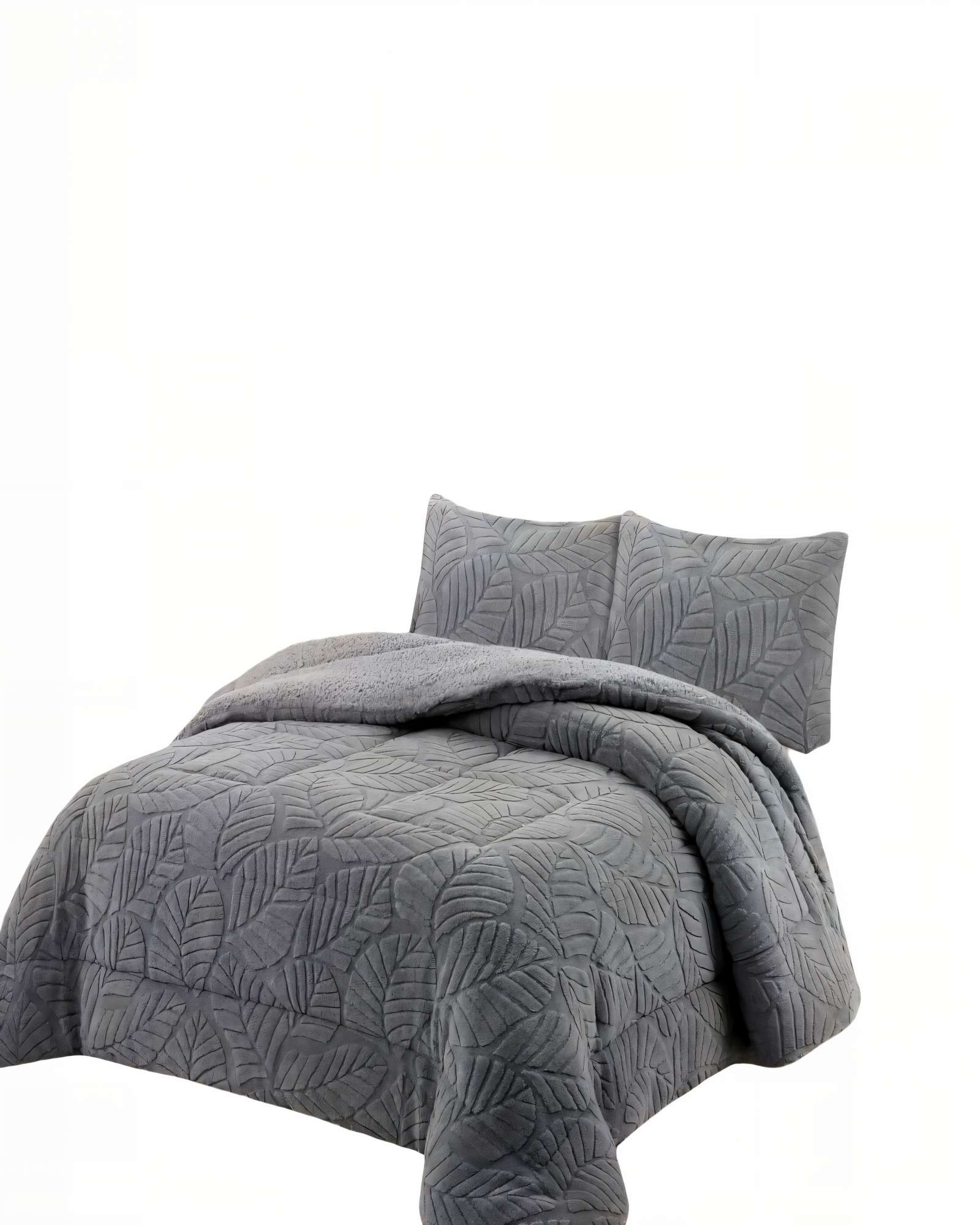 CUBRECAMA DE RELIEVE  KING COLOR GRIS CLARO - 1