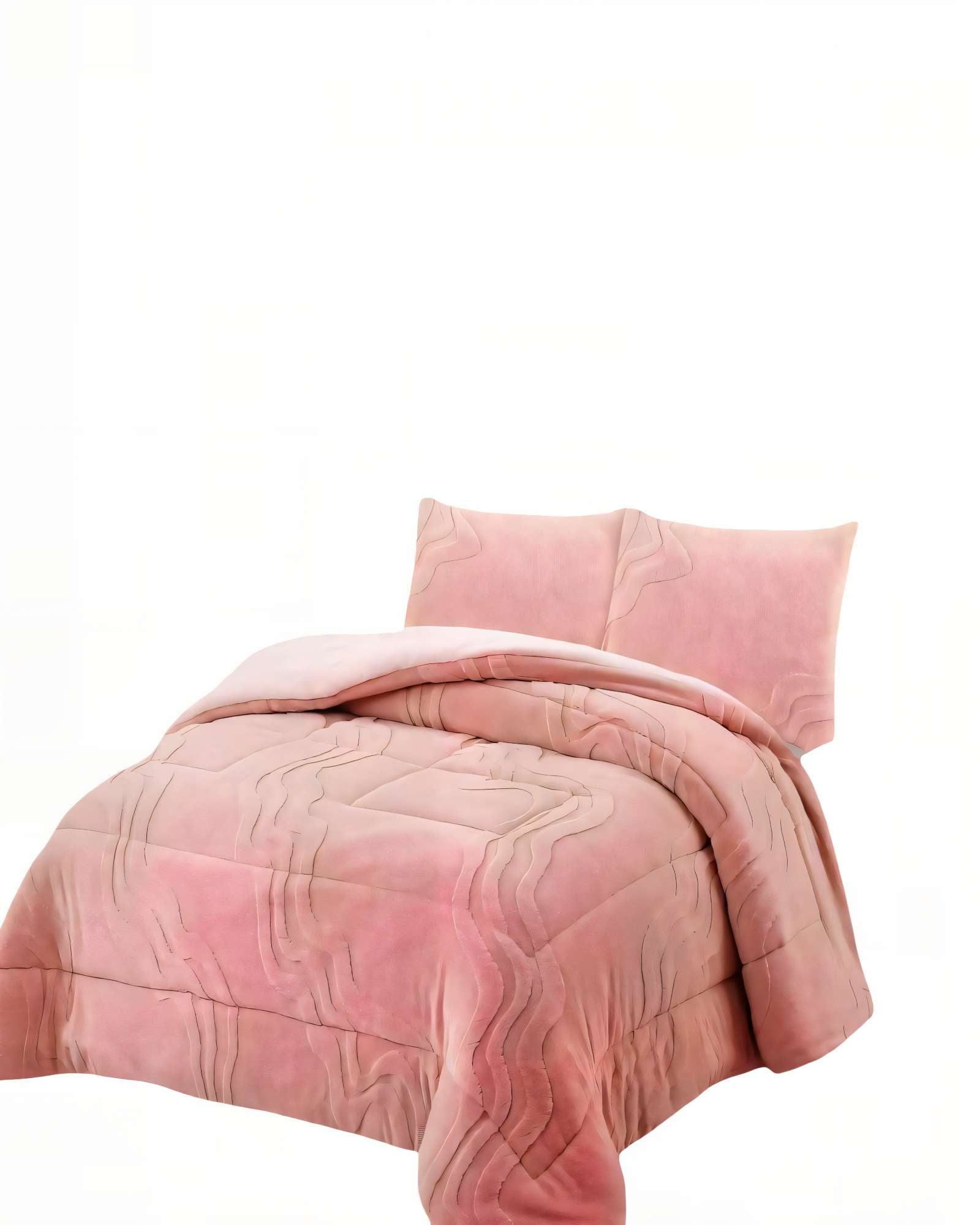 CUBRECAMA DE RELIEVE  2 PLAZAS COLOR ROSADO - 1