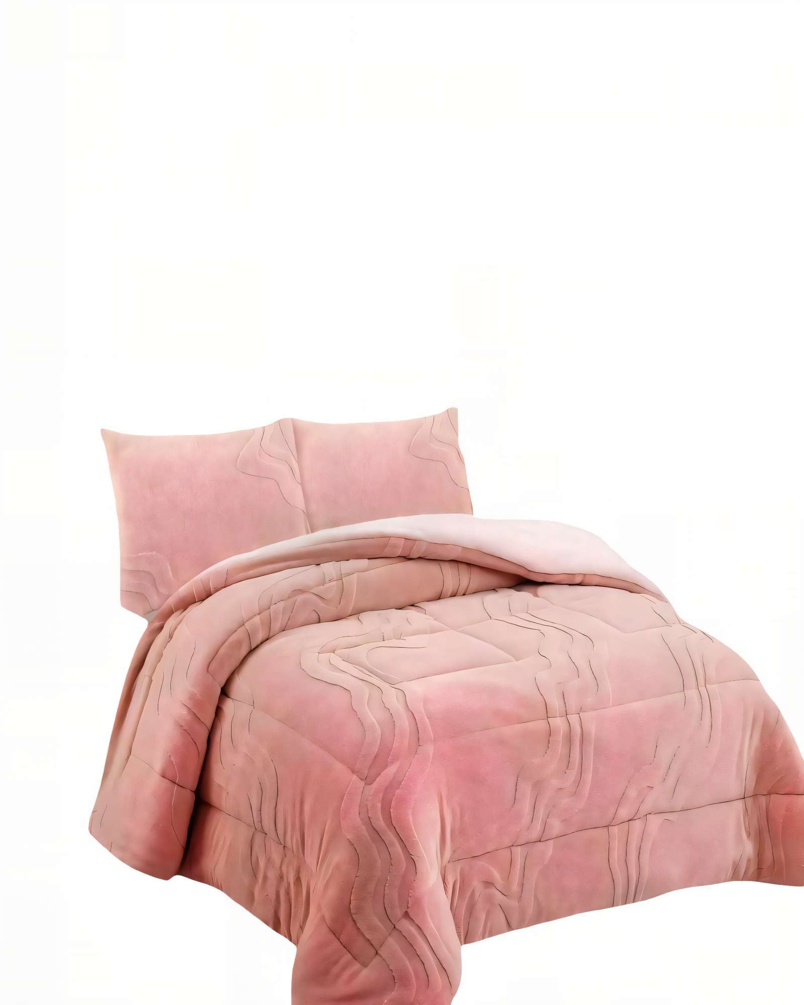 CUBRECAMA DE RELIEVE  2 PLAZAS COLOR ROSADO - 2
