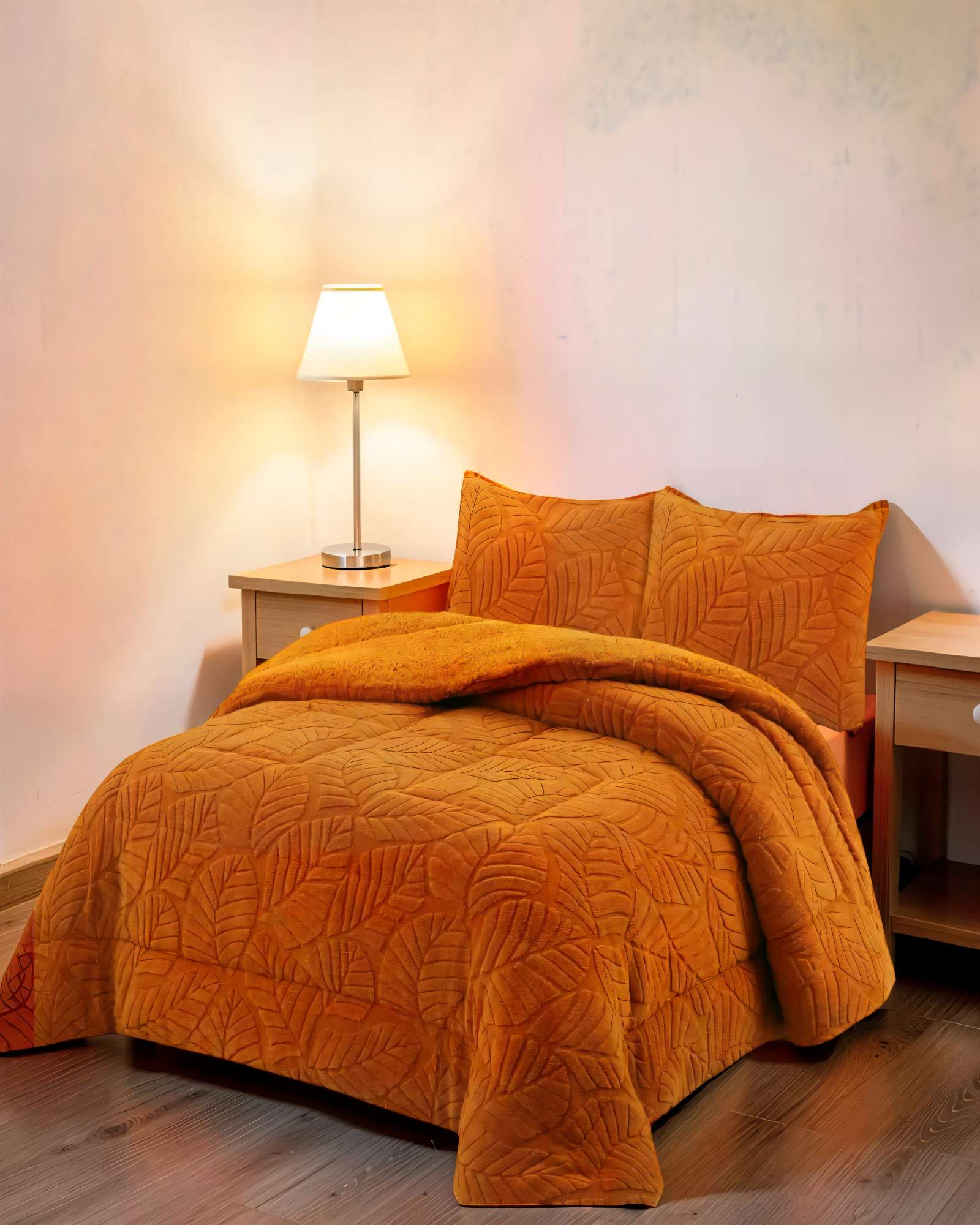 CUBRECAMA DE RELIEVE  KING COLOR NARANJA - 4