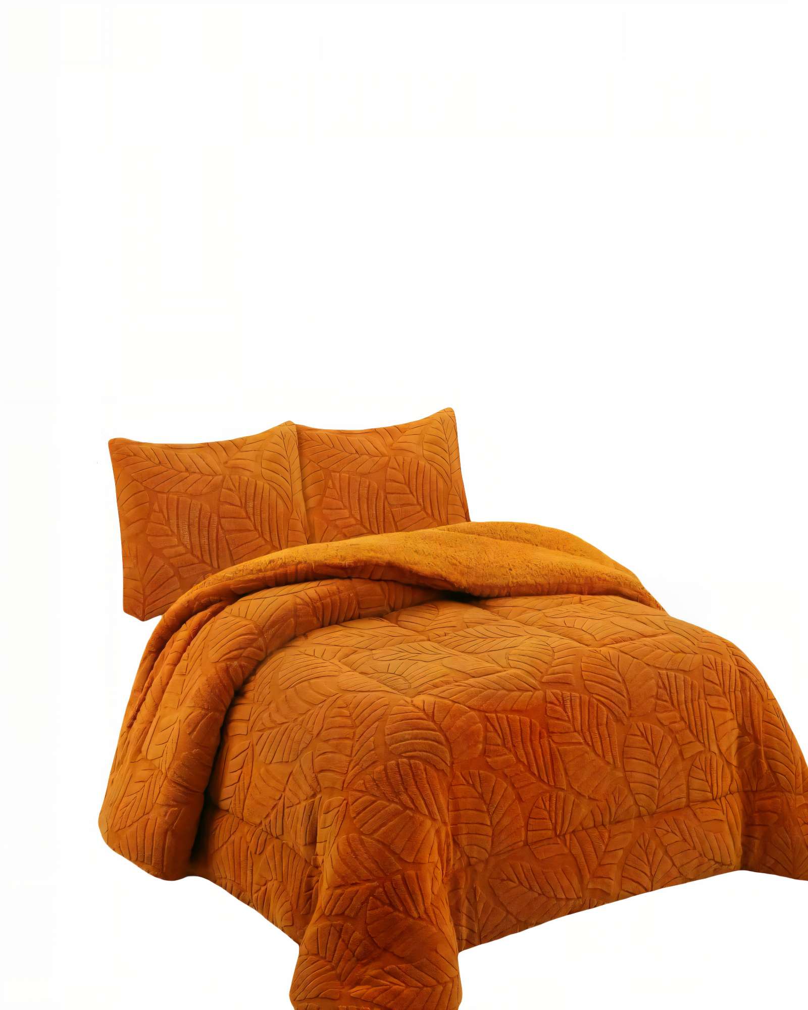CUBRECAMA DE RELIEVE  2 PLAZAS COLOR NARANJA - 2