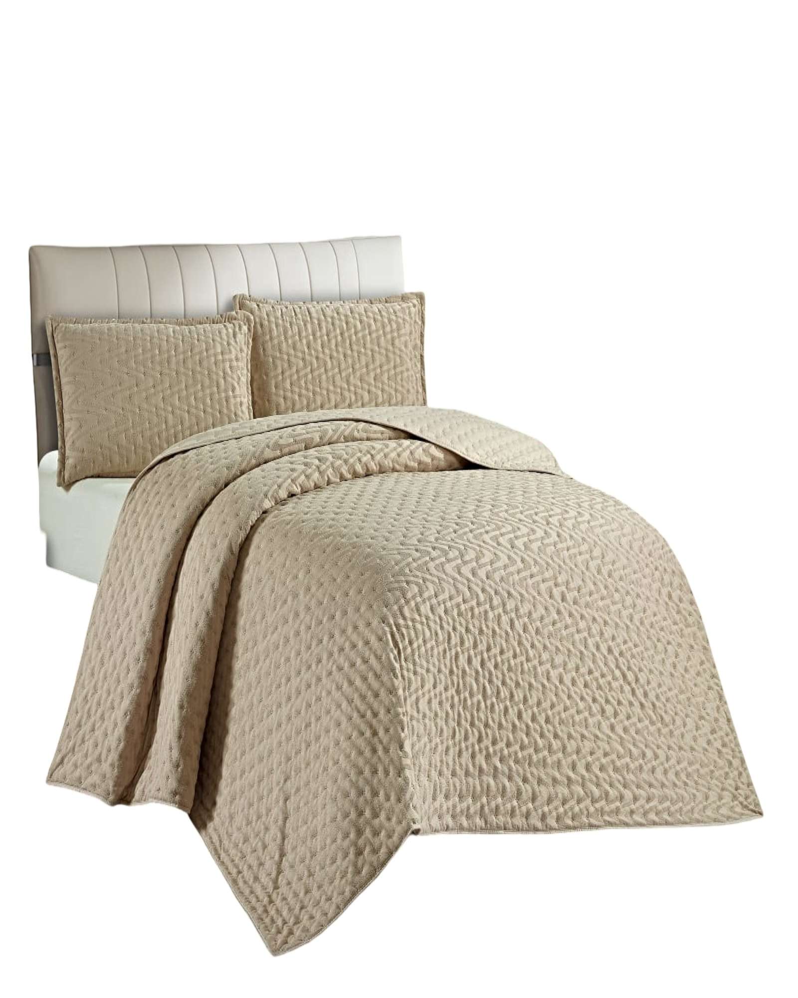 CUBRECAMA DEMI ACOLCHADO DELGADO 2 PLAZAS 230X250 CM BEIGE 01 - 2