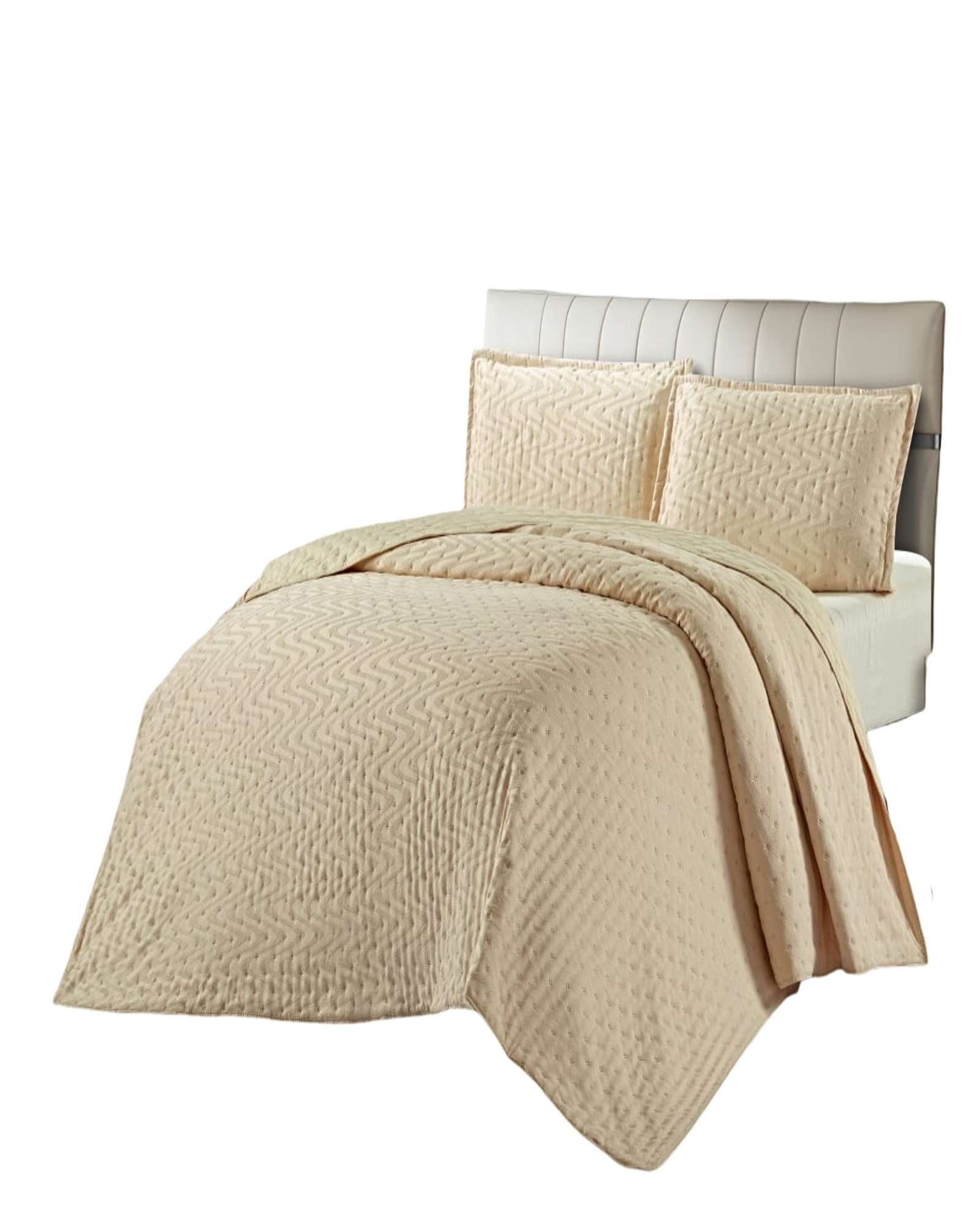 CUBRECAMA DEMI ACOLCHADO DELGADO 2 PLAZAS 230X250 CM BEIGE 03 - 1