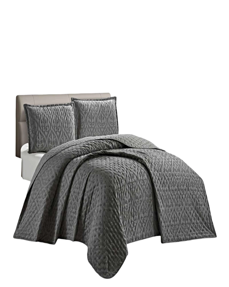 CUBRECAMA DEMI ACOLCHADO DELGADO PLAZA Y MEDIA 180X230 CM GRIS 02 - 2