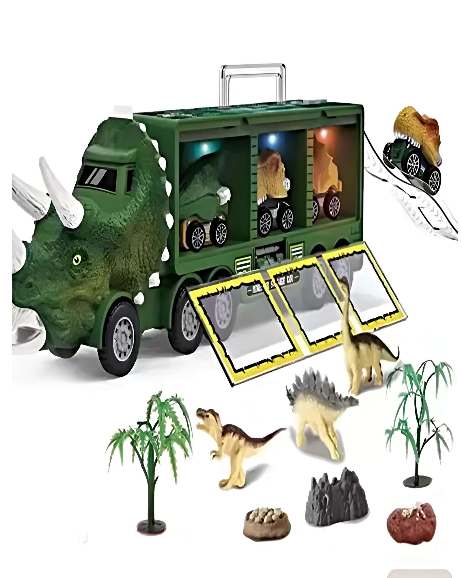 GRAN CAMION TRICERATOPS TRANSPORTADOR DE DINOSAURIOS - 2