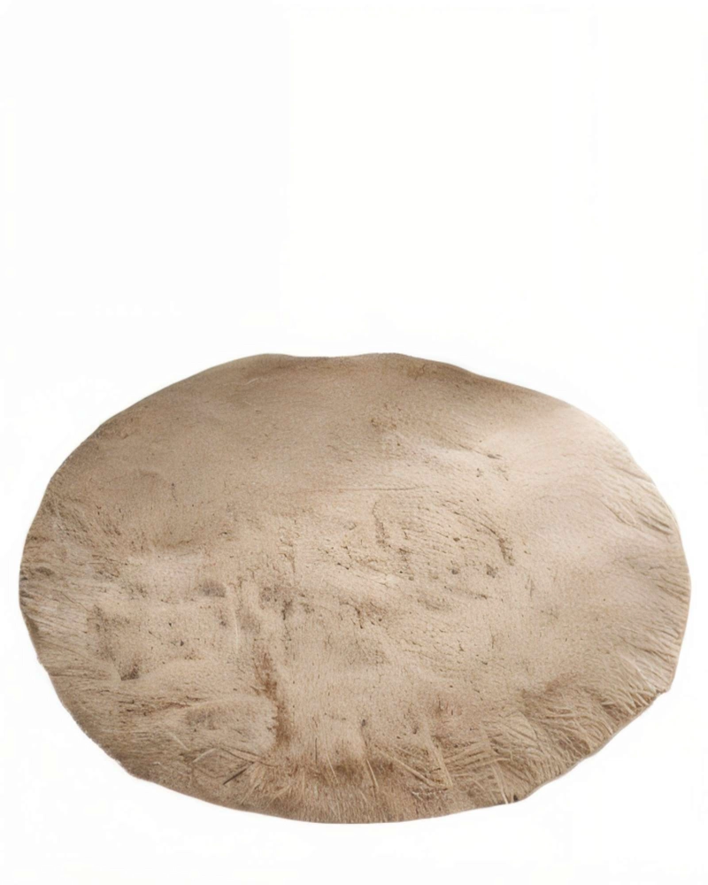 ALFOMBRA REDONDA DE TEXTURA PREMIUM  150CM X 150CM DECORATIVA COLOR BEIGE - 1