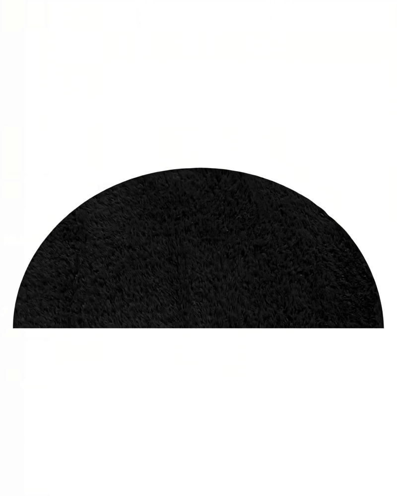 ALFOMBRA REDONDA DE TEXTURA PREMIUM  150CM X 150CM DECORATIVA COLOR NEGRO - 2