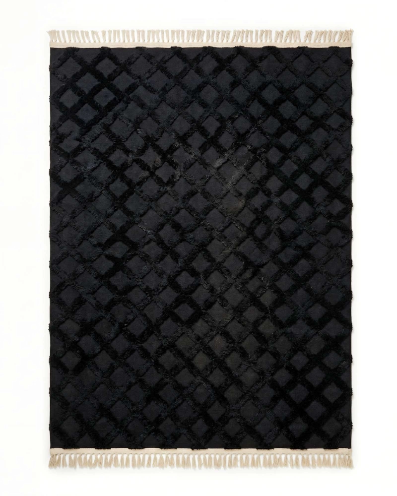 ALFOMBRA 180 X 200 JACQUARD DECORATIVA COLOR NEGRO 3 - 1