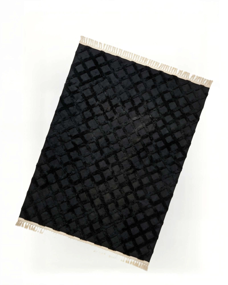 ALFOMBRA 180 X 200 JACQUARD DECORATIVA COLOR NEGRO 3 - 2