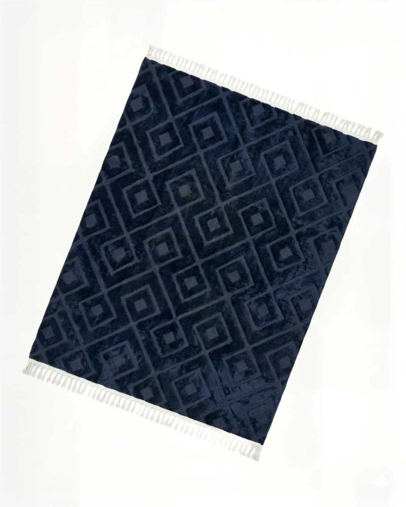 ALFOMBRA 150 X 200 JACQUARD DECORATIVA COLOR AZUL - 2