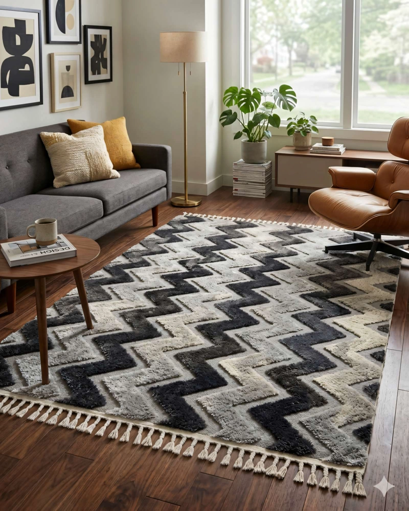 ALFOMBRA 180 X 200 JACQUARD DECORATIVA BICOLOR 8 - 4
