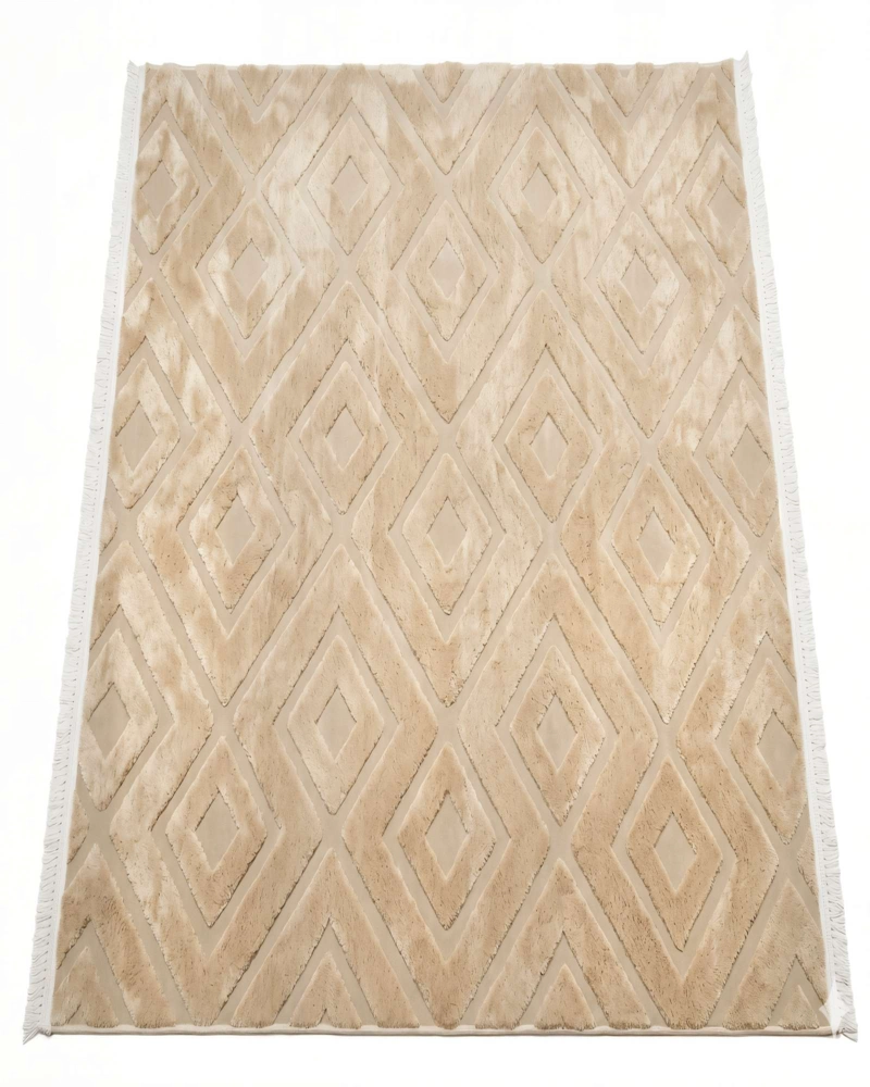 ALFOMBRA 180 X 200 JACQUARD DECORATIVA COLOR BEIGE 3 - 1