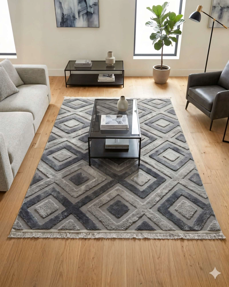 ALFOMBRA 150 X 200 JACQUARD DECORATIVA BICOLOR 3 - 4