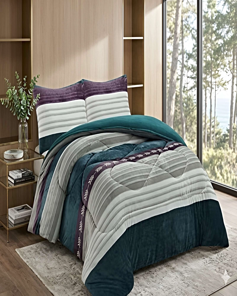 SET COBERTOR DE INVIERNO PLUSH 1.5 PLAZA 180X200CM MULTICOLOR 1 - 3