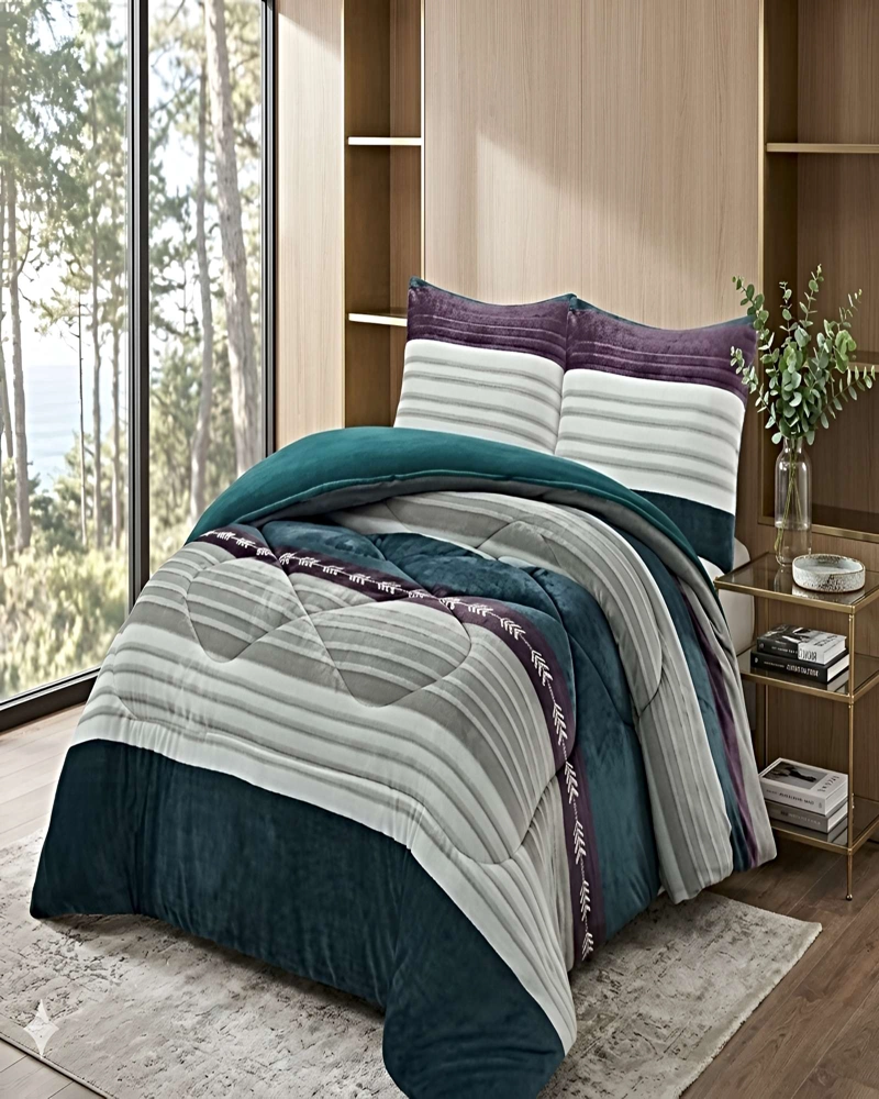 SET COBERTOR DE INVIERNO PLUSH 1.5 PLAZA 180X200CM MULTICOLOR 1 - 4