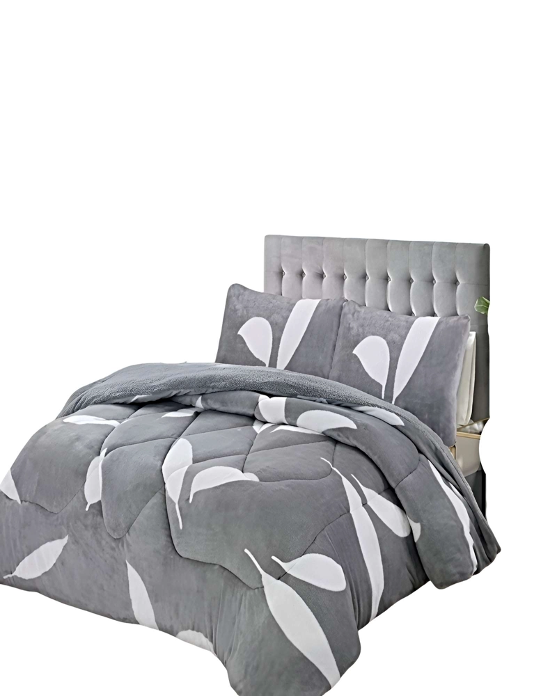 SET COBERTOR DE INVIERNO PLUSH 2 PLAZAS 230X250CM GRIS CLARO 2 - 2