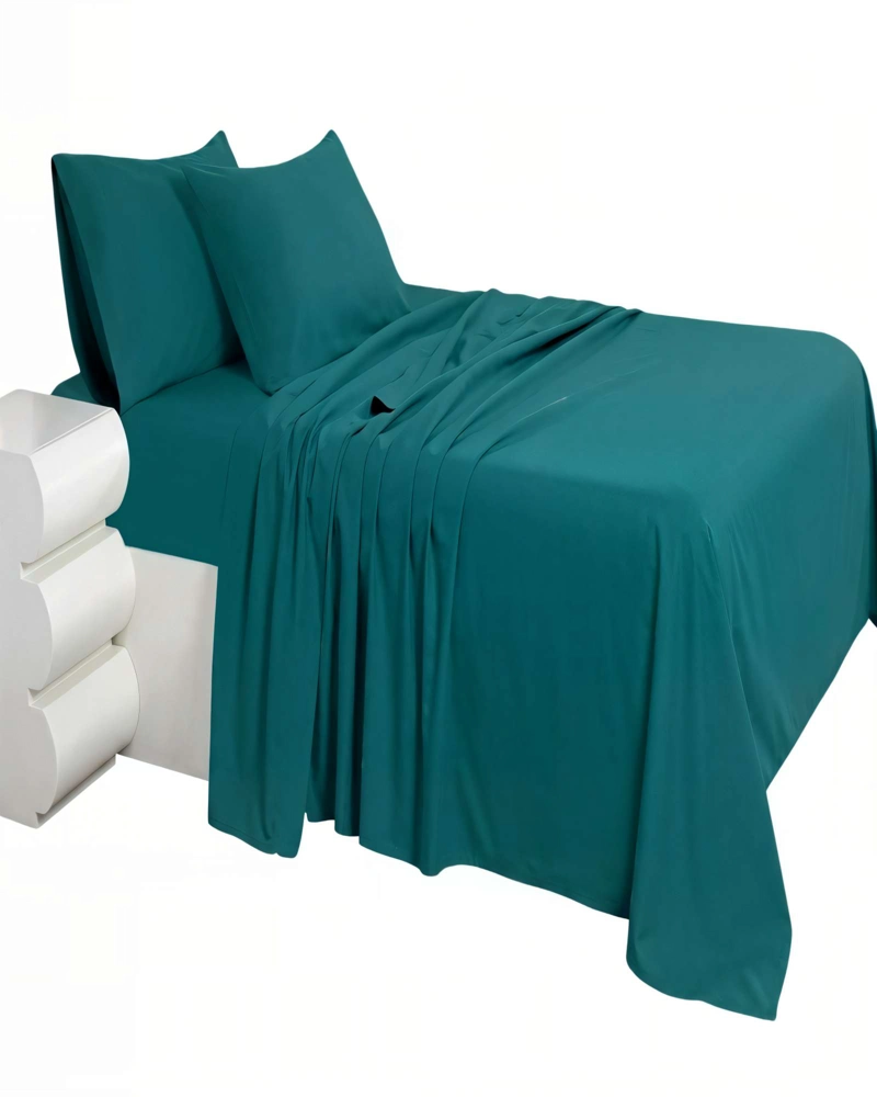 SET DE  SABANA 200 HILOS 2 PLAZAS COLOR VERDE - 2