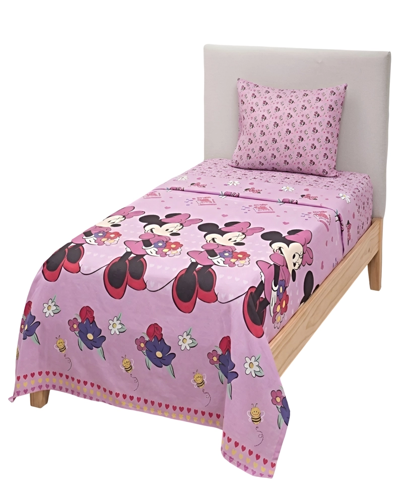 SET DE SABANA INFANTIL POLIESTER PLAZA Y MEDIA 165 X 240 CM ROSA2 - 1