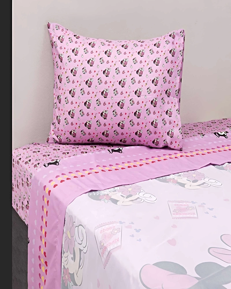 SET DE SABANA INFANTIL POLIESTER PLAZA Y MEDIA 165 X 240 CM ROSA2 - 2