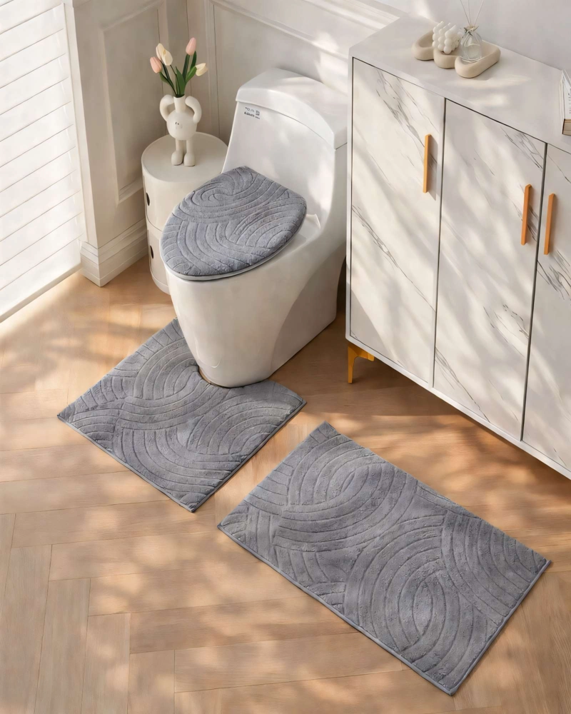 PACK PARA BAÑO DE 3 PIEZAS COLOR GRIS - 3