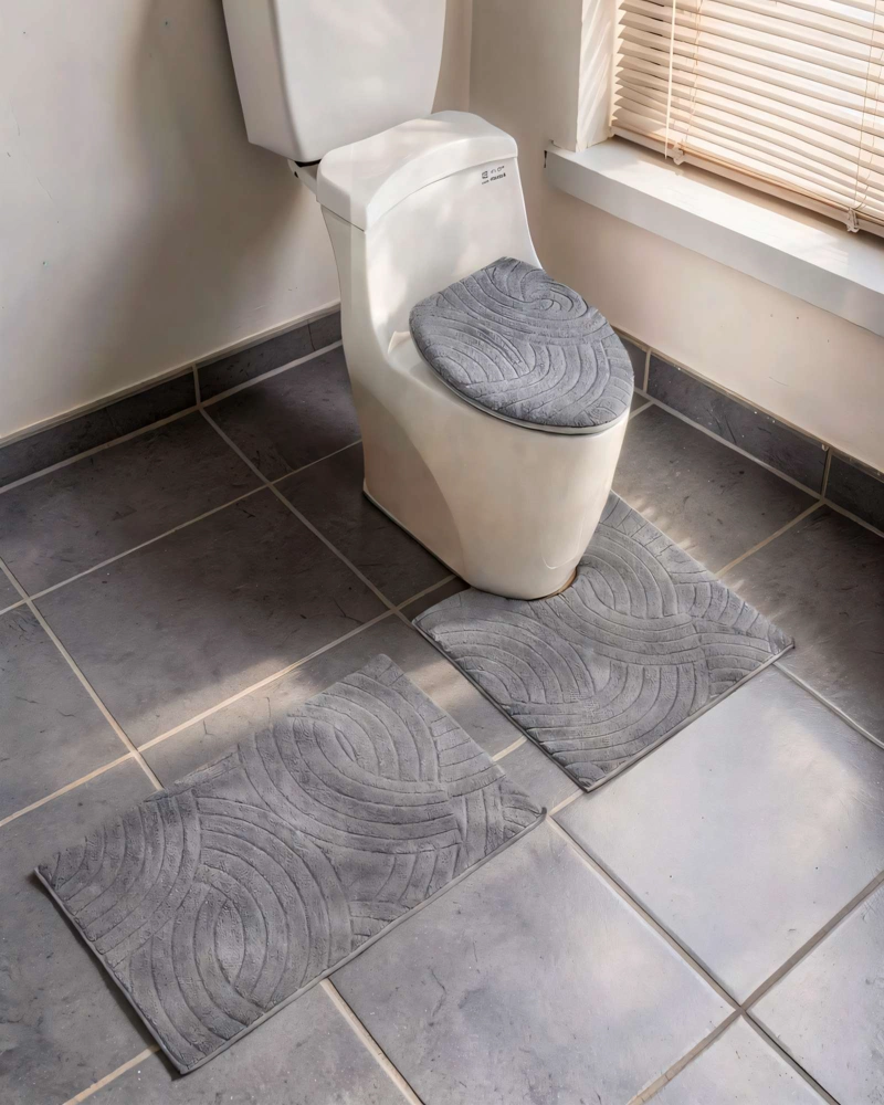 PACK PARA BAÑO DE 3 PIEZAS COLOR GRIS - 4