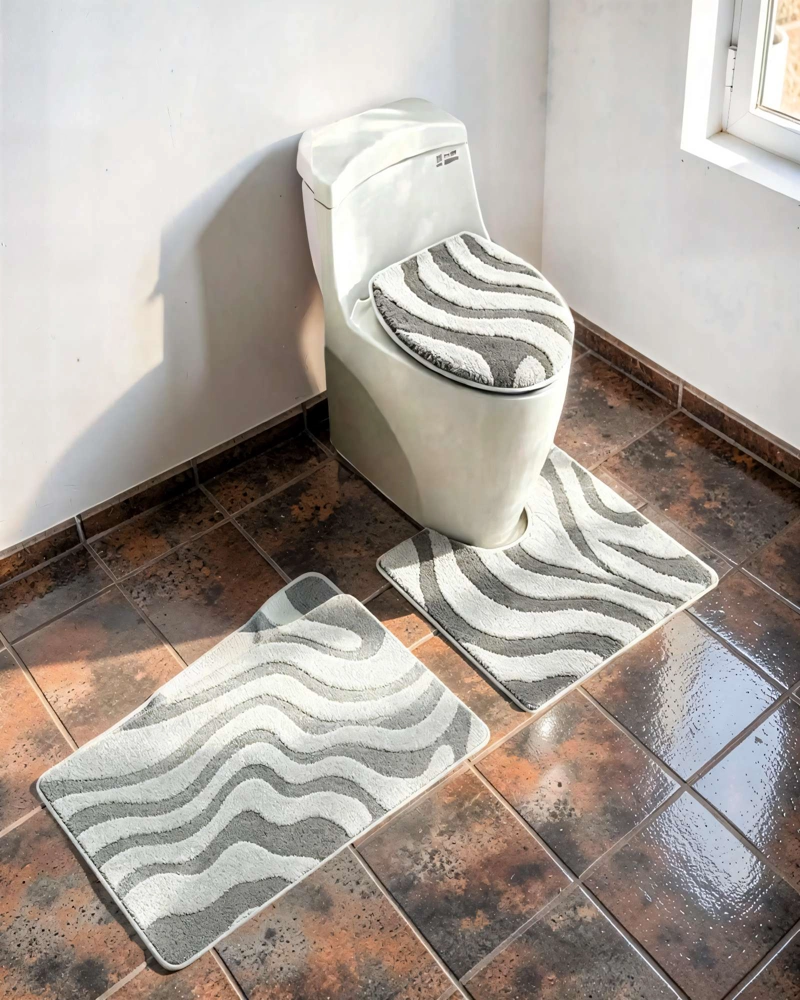 PACK PARA BAÑO DE 3 PIEZAS CON DISEÑO DE CEBRA 3 - 4