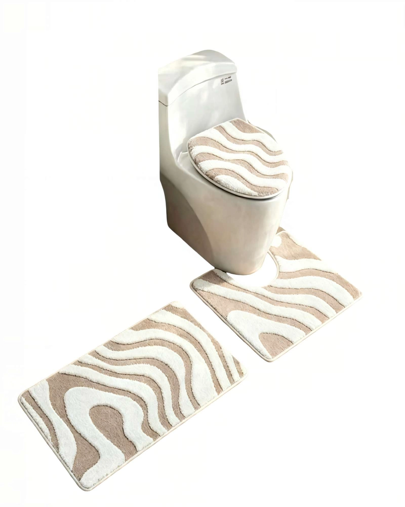PACK PARA BAÑO DE 3 PIEZAS CON DISEÑO DE CEBRA 2 - 1