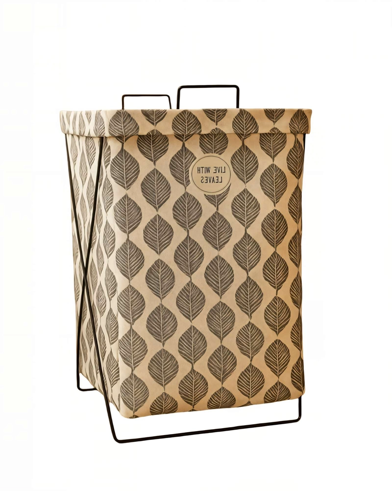 CESTA DE ROPA 36CMX59CM CON DISEÑO DE HOJAS - 2