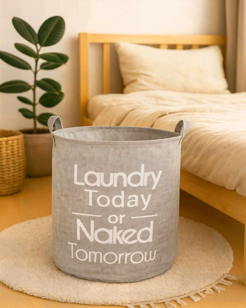 CESTA DE ROPA 45CMX50CM COLOR GRIS - 3