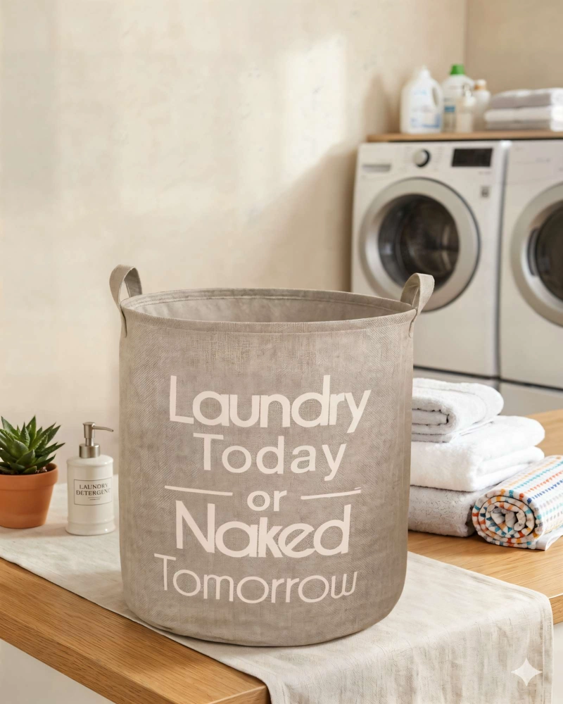 CESTA DE ROPA 45CMX50CM COLOR GRIS - 4