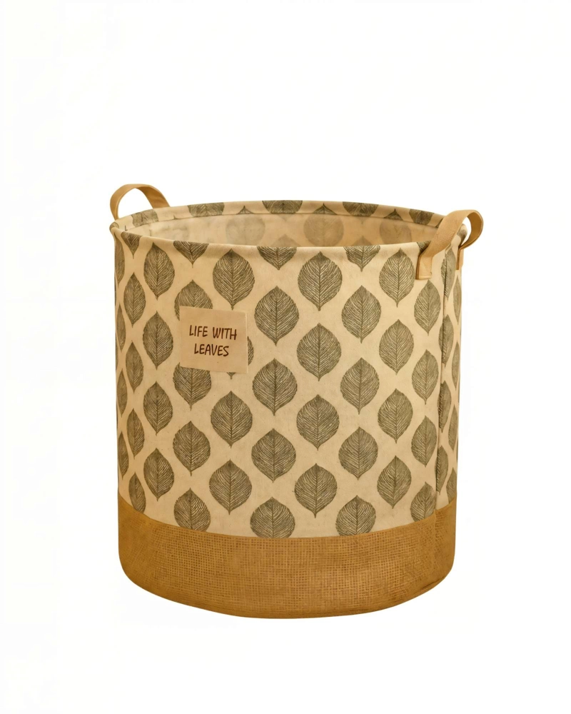 CESTA DE YUTE PARA ROPA 40CMX50CM CON DISEÑO 1 - 2