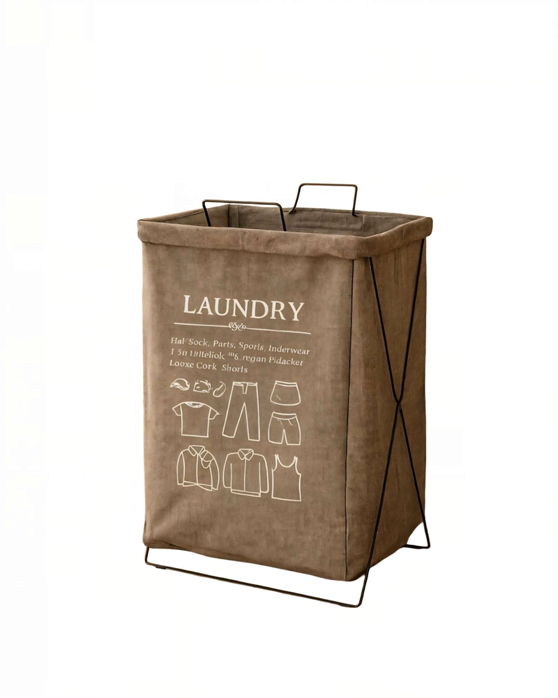 CESTA DE ROPA 36CMX59CM COLOR MARRON - 1