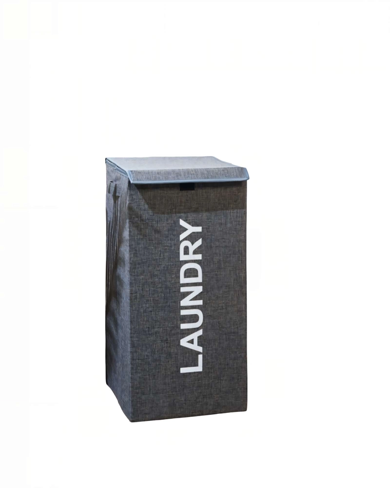 CESTA PARA ROPA 33CMX33CMX53CM COLOR GRIS - 2