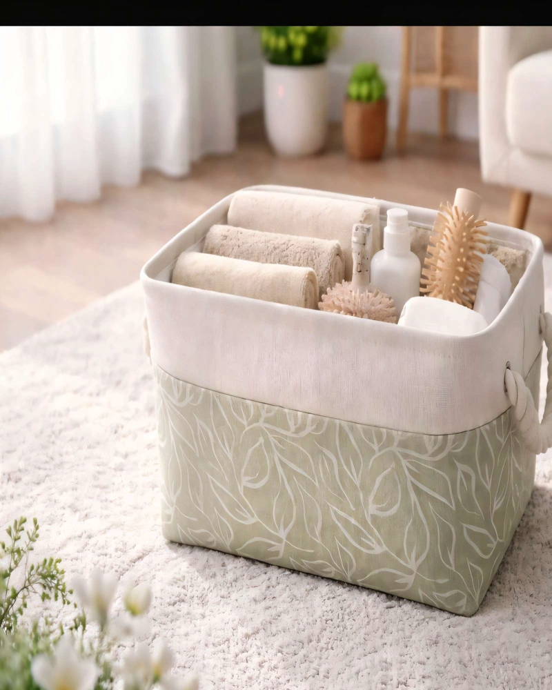JUEGO  DE 3 CESTA ORGANIZADOR 33CMX20CMX20CM COLOR VERDE - 3